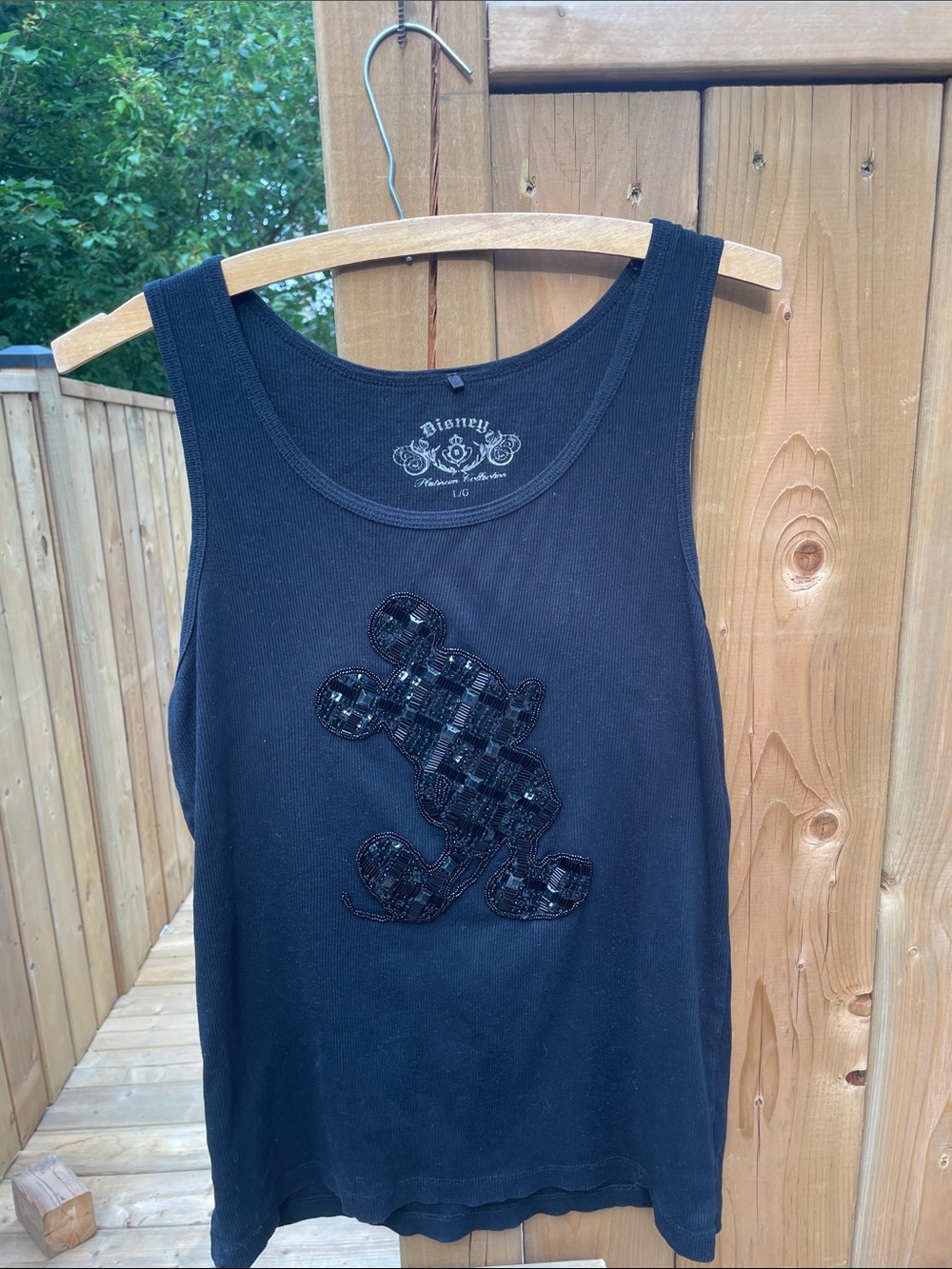 Disney Black Beaded Mickey Mouse Tank Top